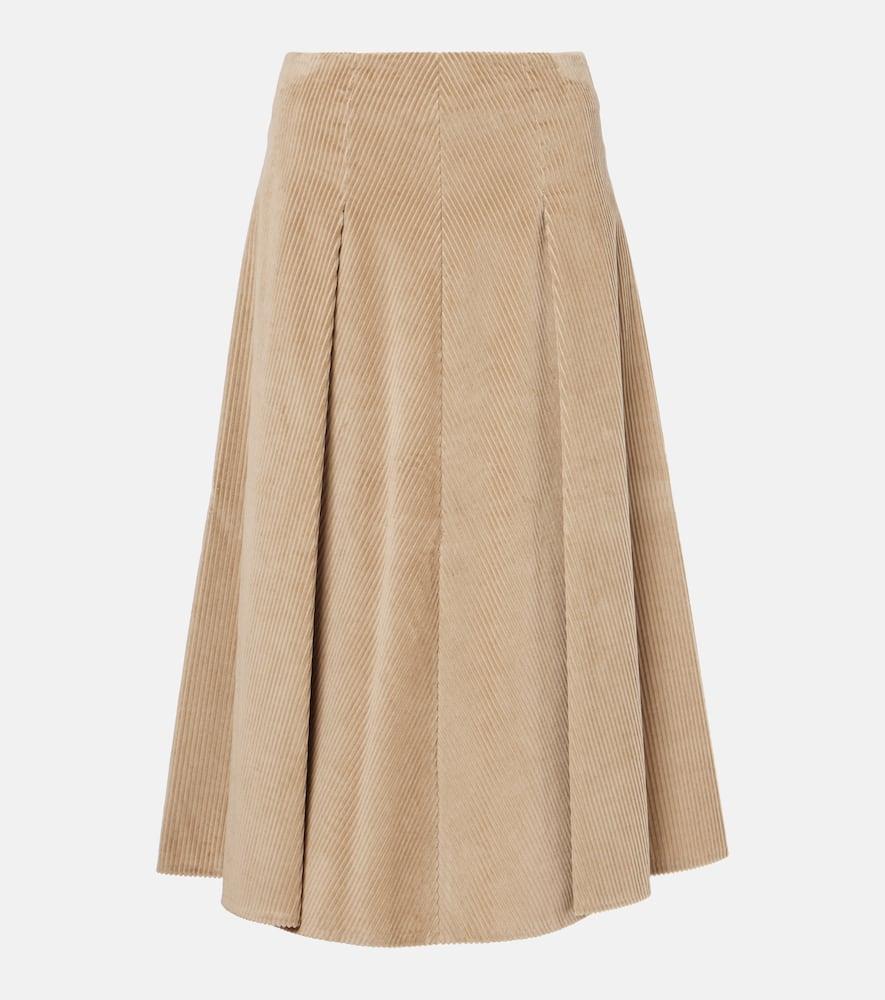 brunello cucinelli cotton midi skirt