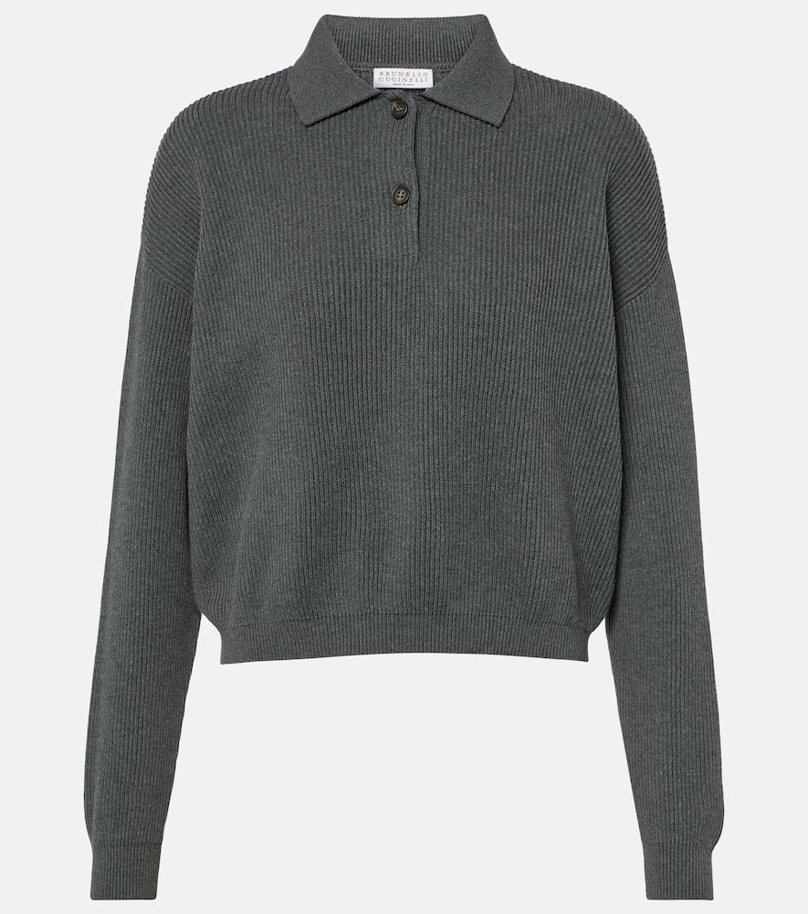 brunello cucinelli cotton polo sweater