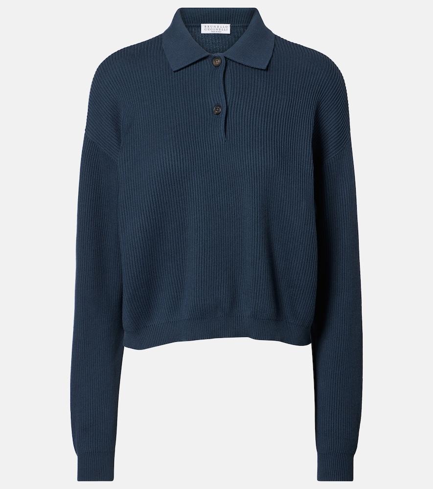 brunello cucinelli cotton polo sweater