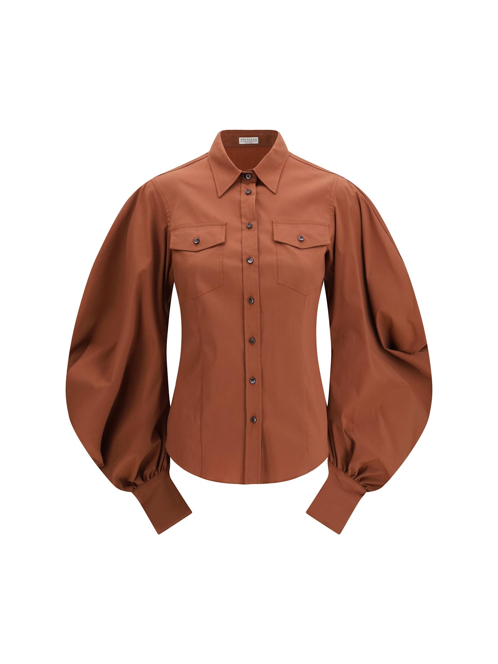 brunello cucinelli cotton shirt with front pockets