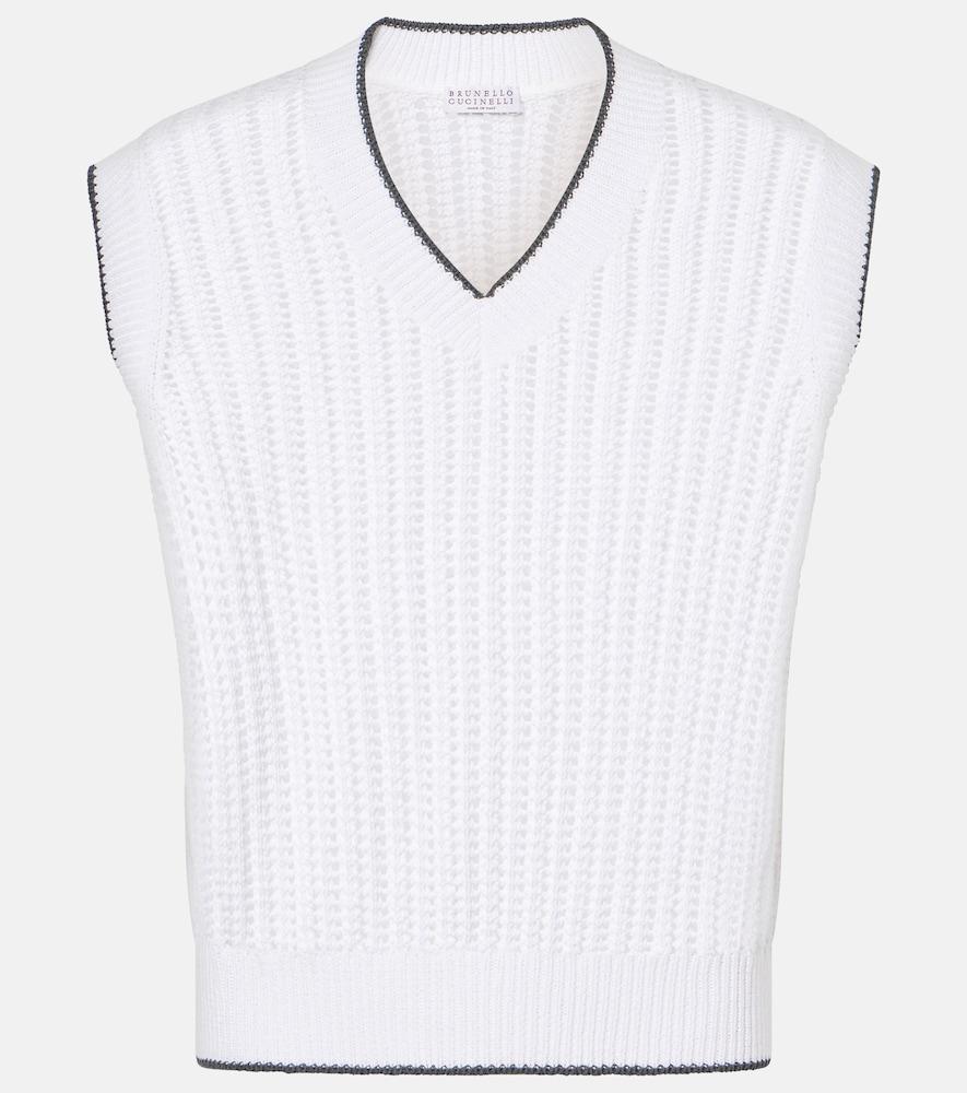 brunello cucinelli cotton sweater vest