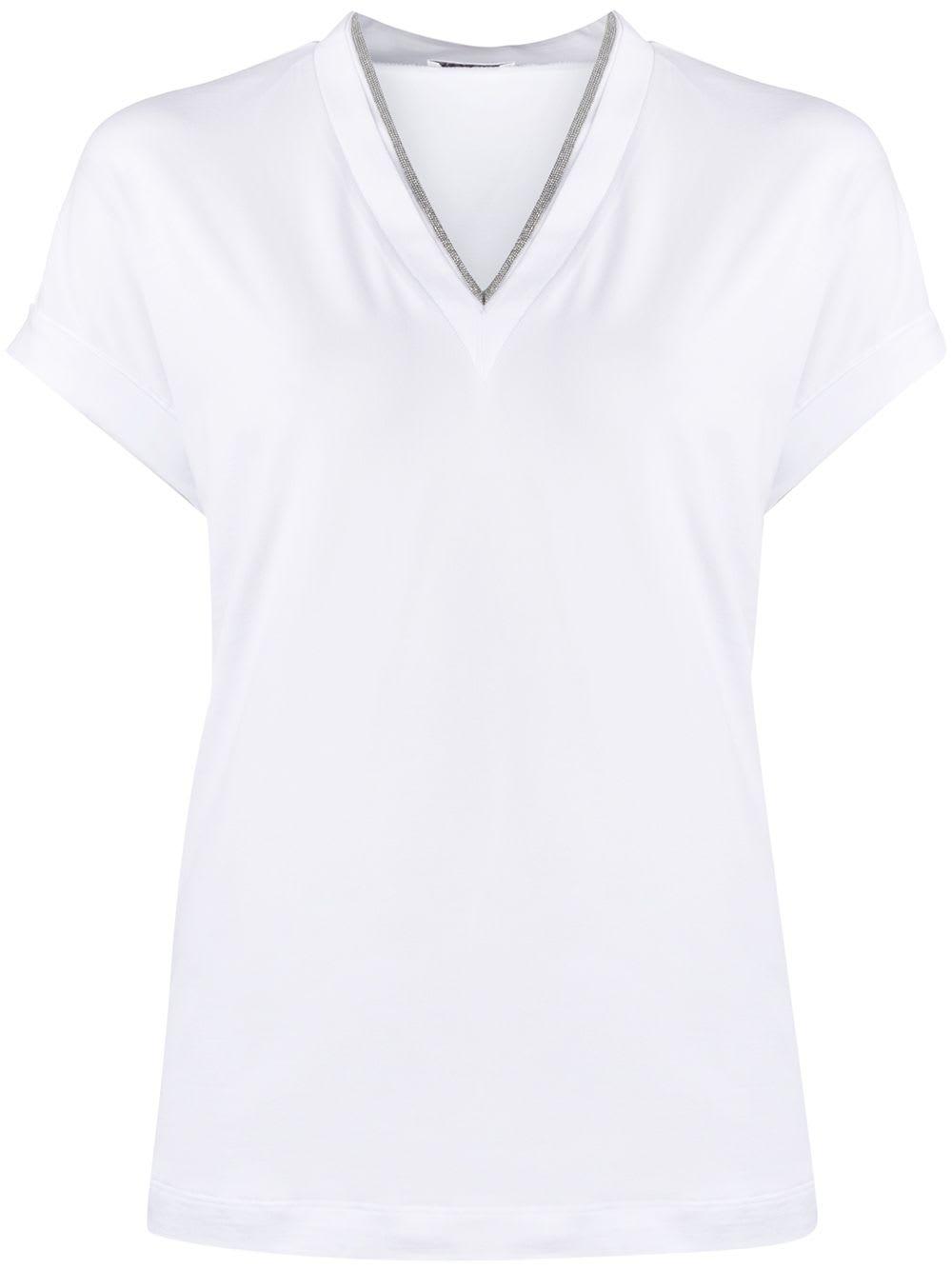brunello cucinelli cotton v-necked t-shirt