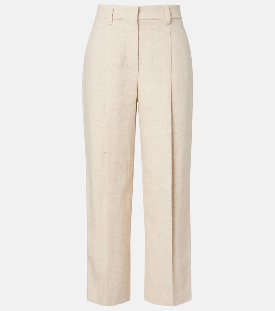 brunello cucinelli cropped linen and silk