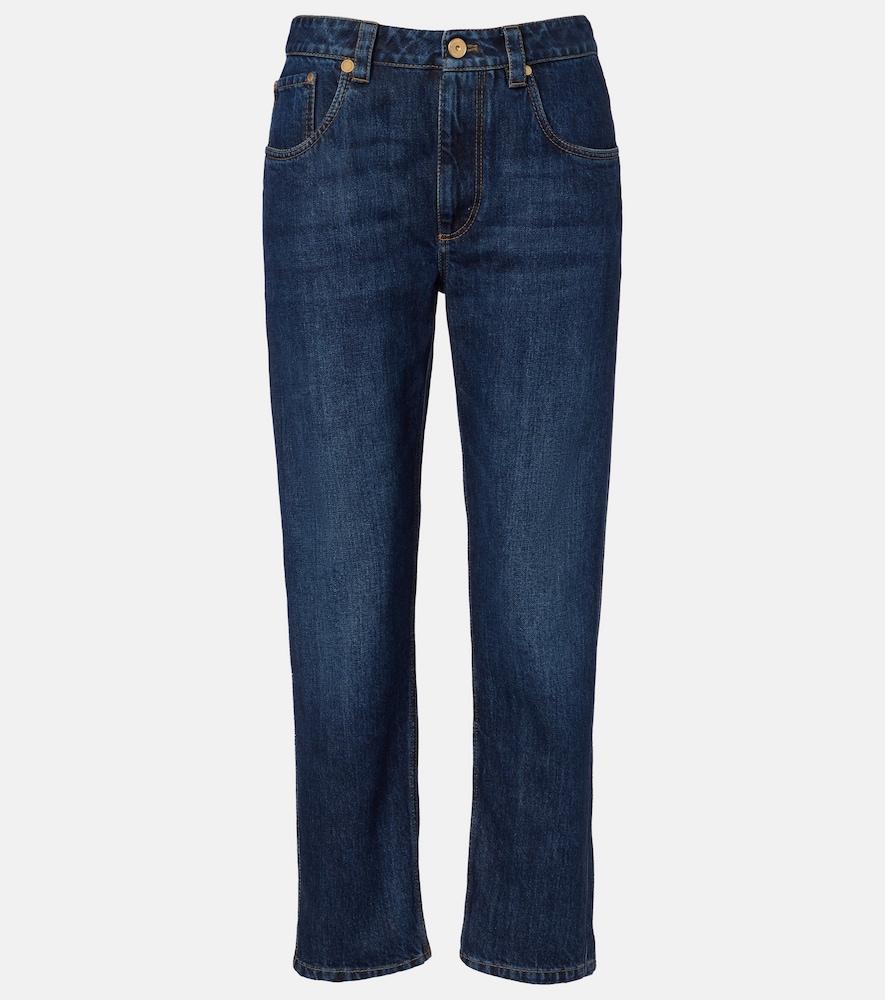 brunello cucinelli cropped straight jeans