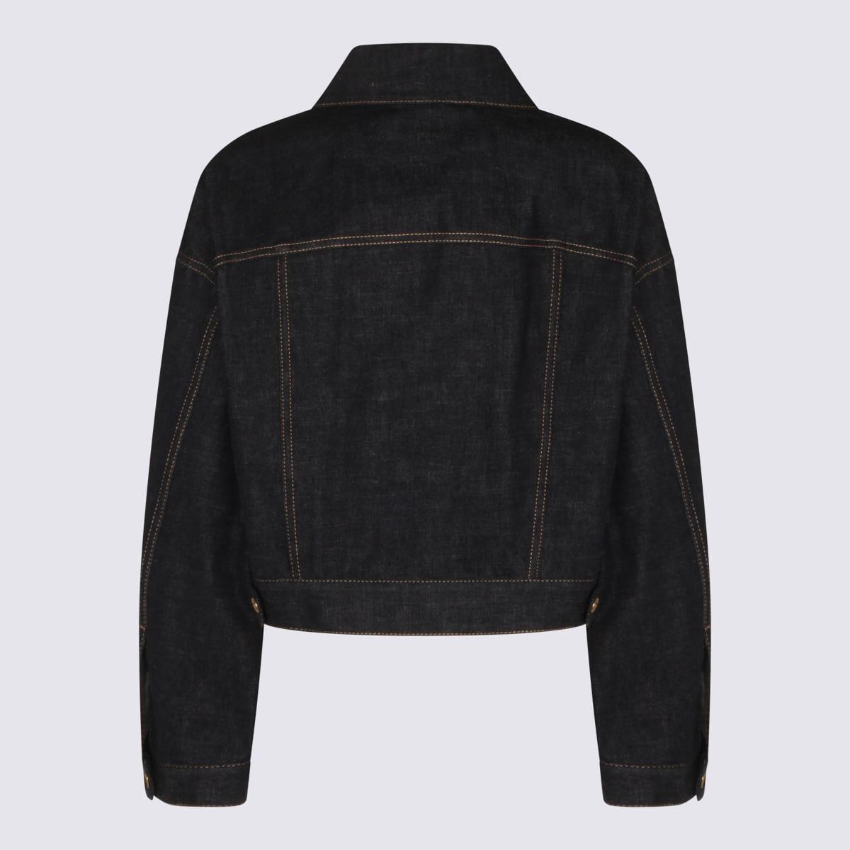 brunello cucinelli dark blue cotton denim jacket