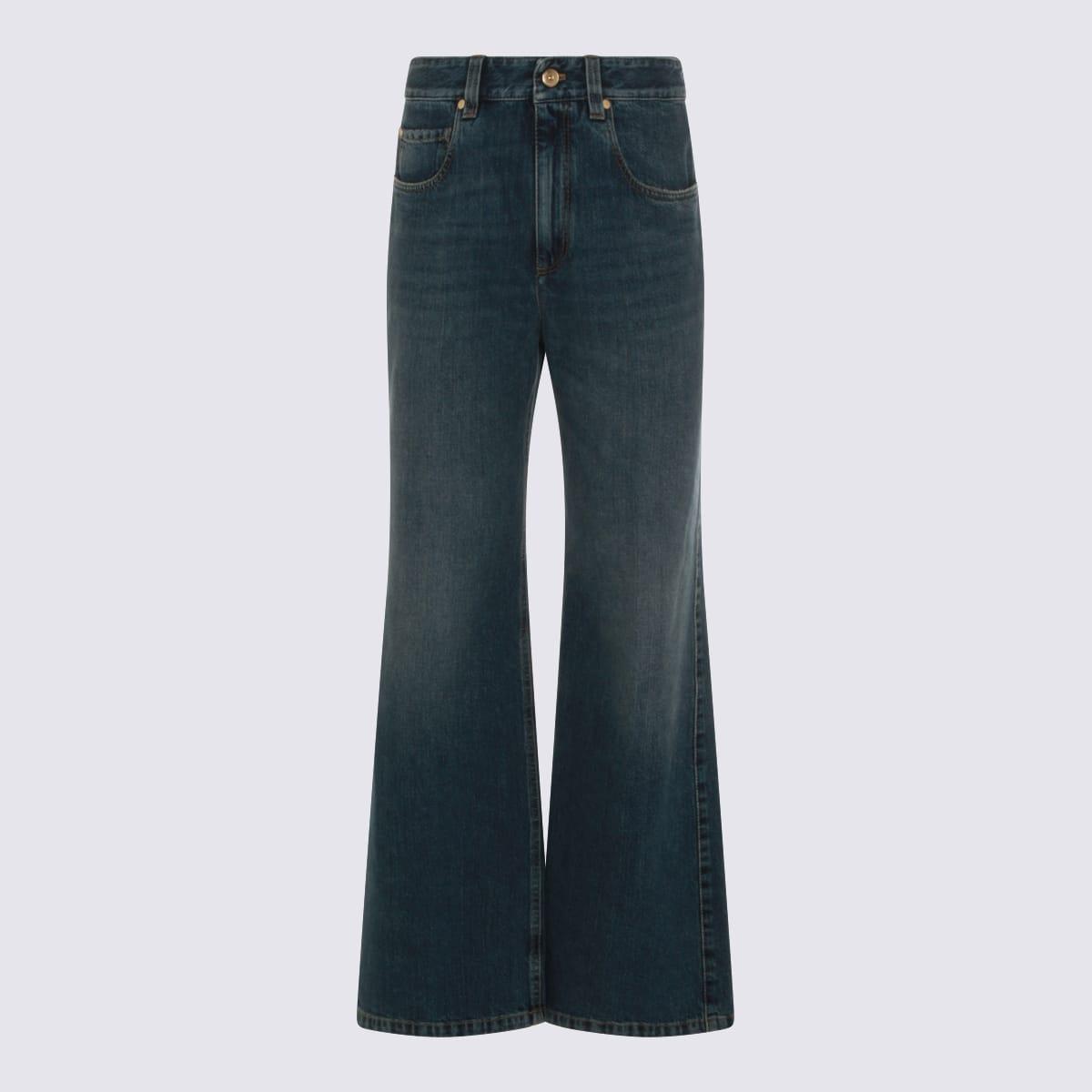 brunello cucinelli dark blue cotton denim jeans