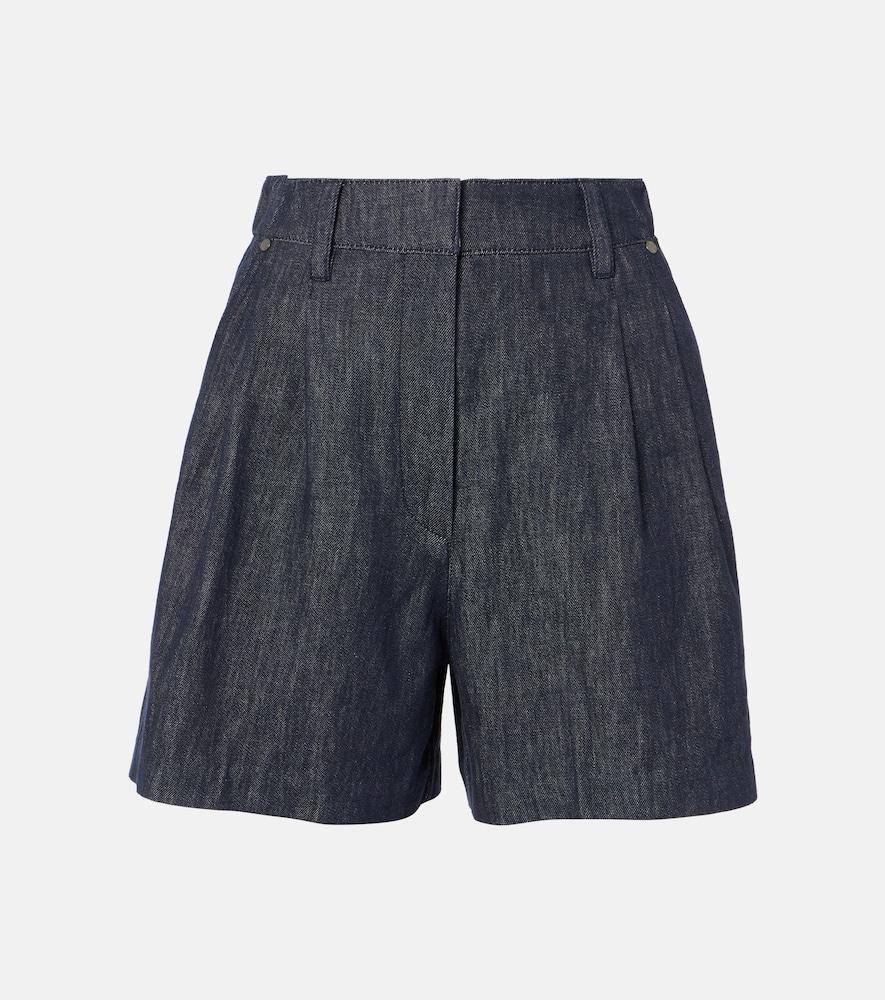 brunello cucinelli denim bermuda shorts