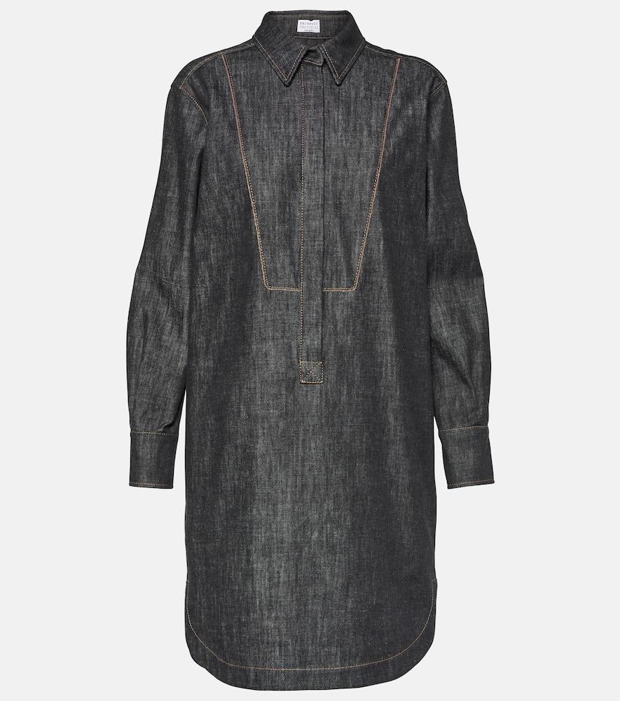 brunello cucinelli denim shirt dress