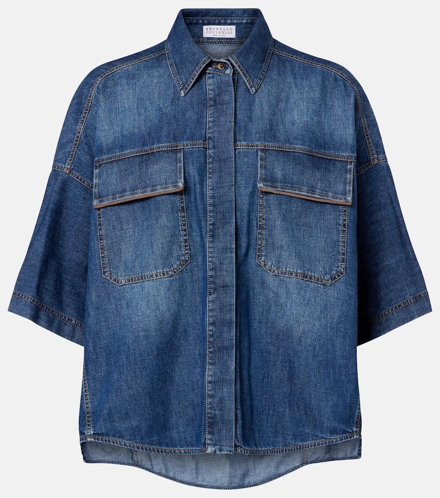 brunello cucinelli denim top