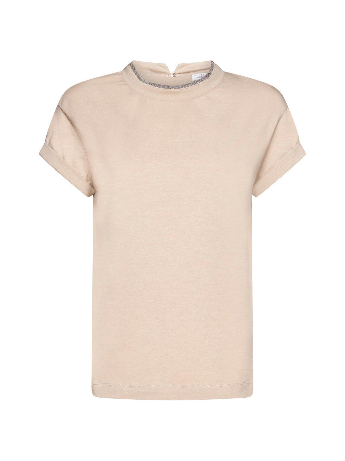 brunello cucinelli embellished crewneck t-shirt