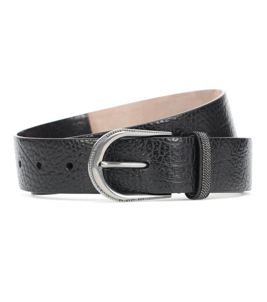 brunello cucinelli embellished leather belt