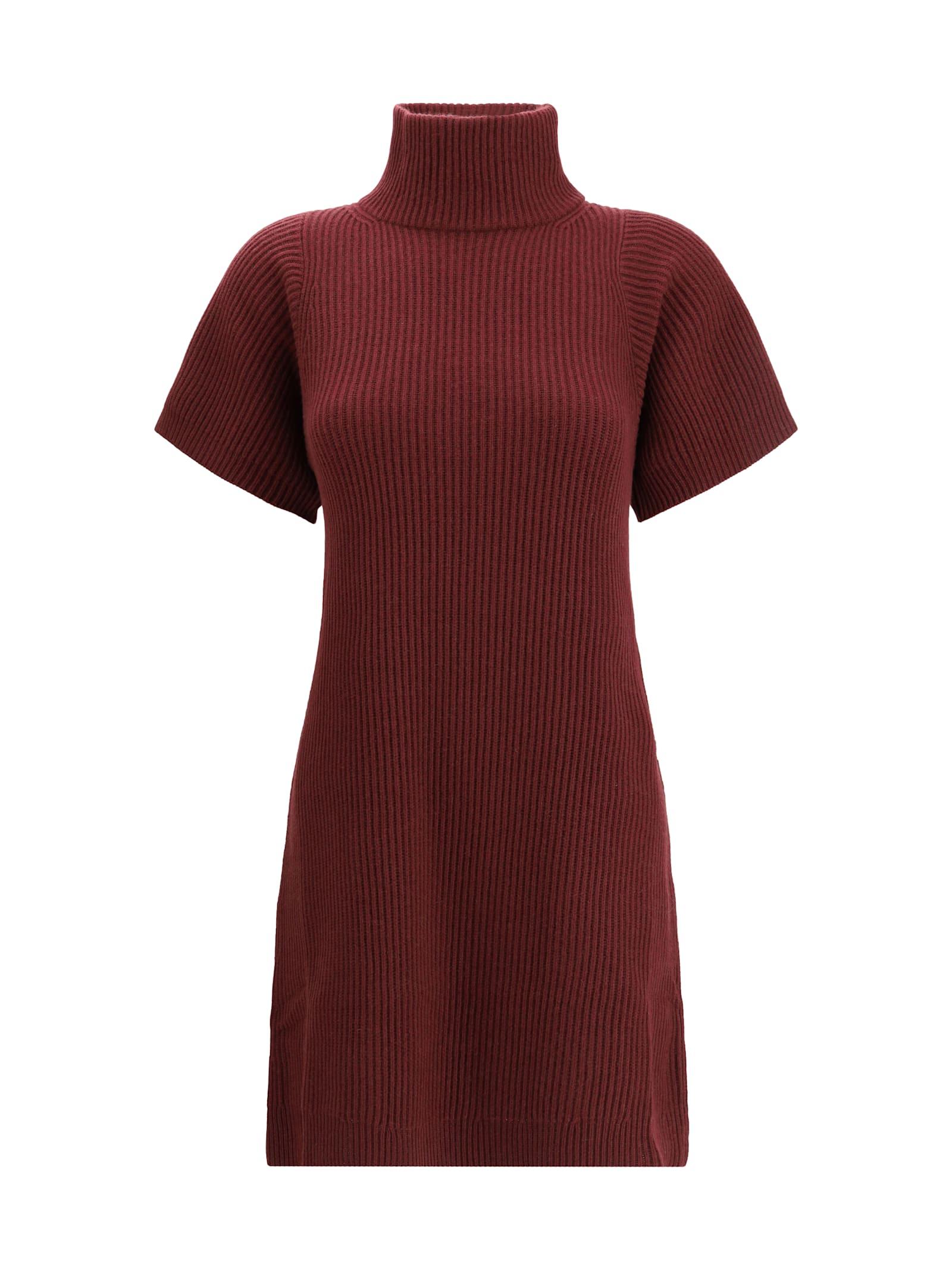 brunello cucinelli english rib knit dress in virgin wool cashmere and silk