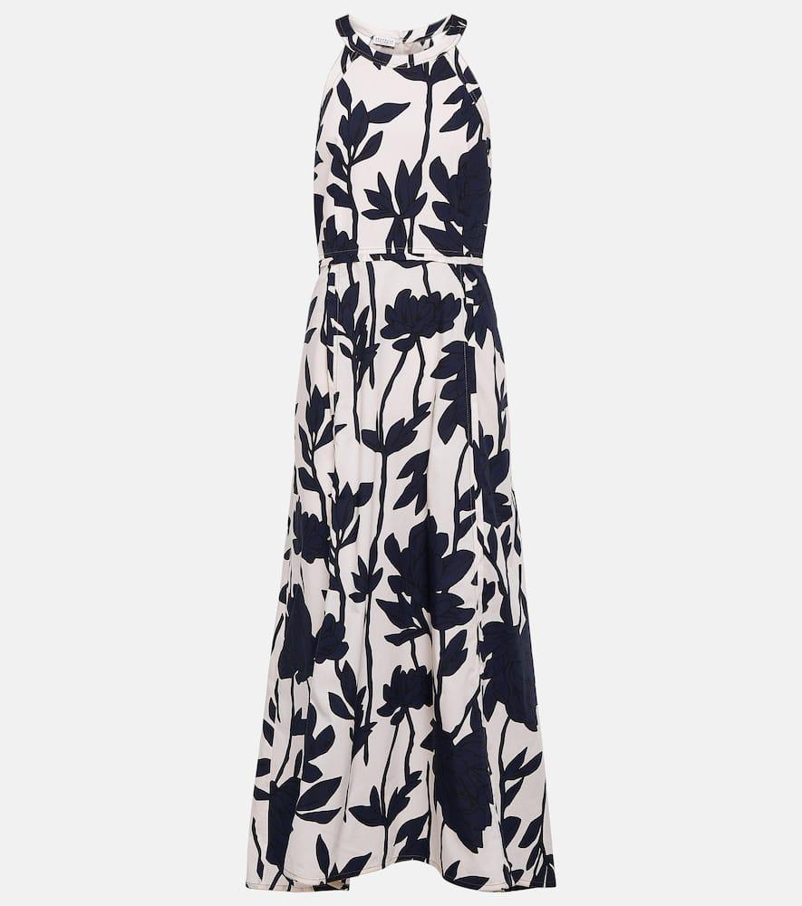 brunello cucinelli floral cotton midi dress