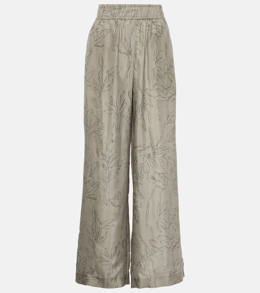 brunello cucinelli floral silk wide
