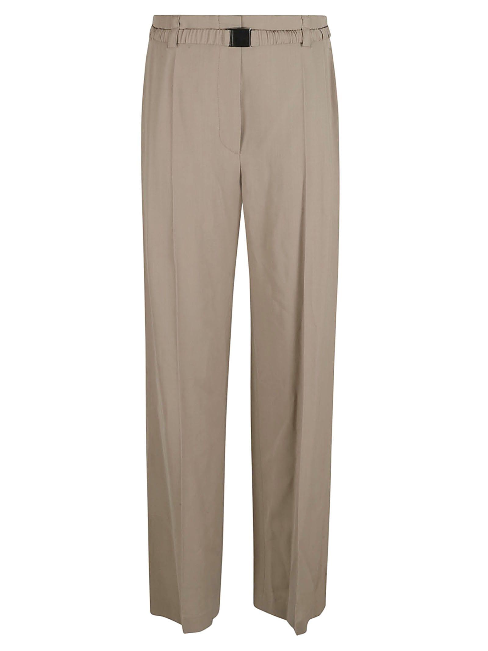 brunello cucinelli fluid wool straight leg trousers