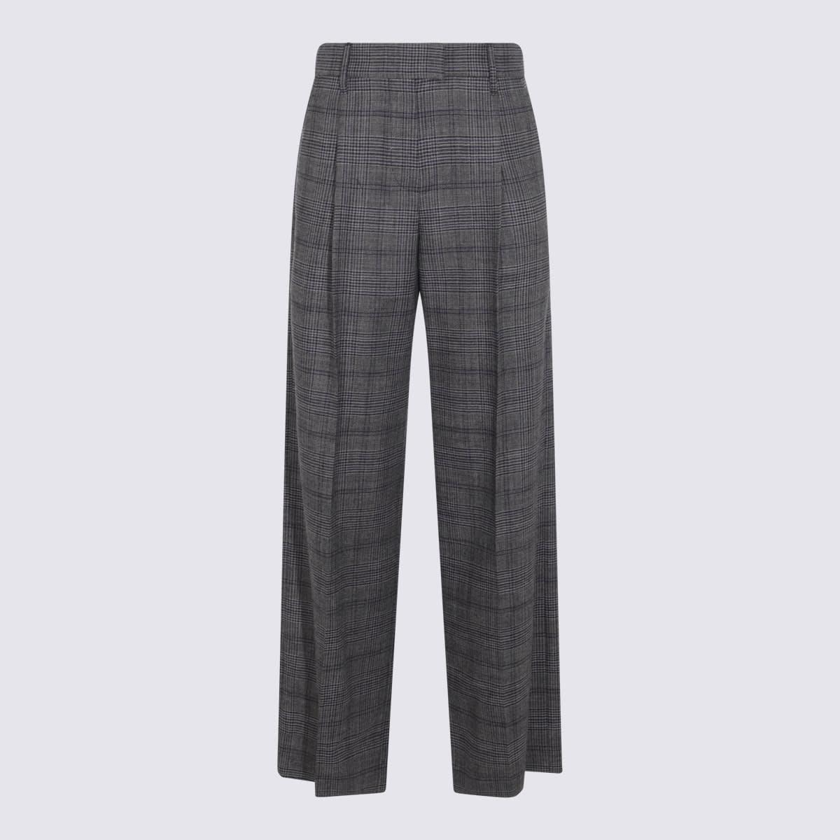 brunello cucinelli grey wool pant