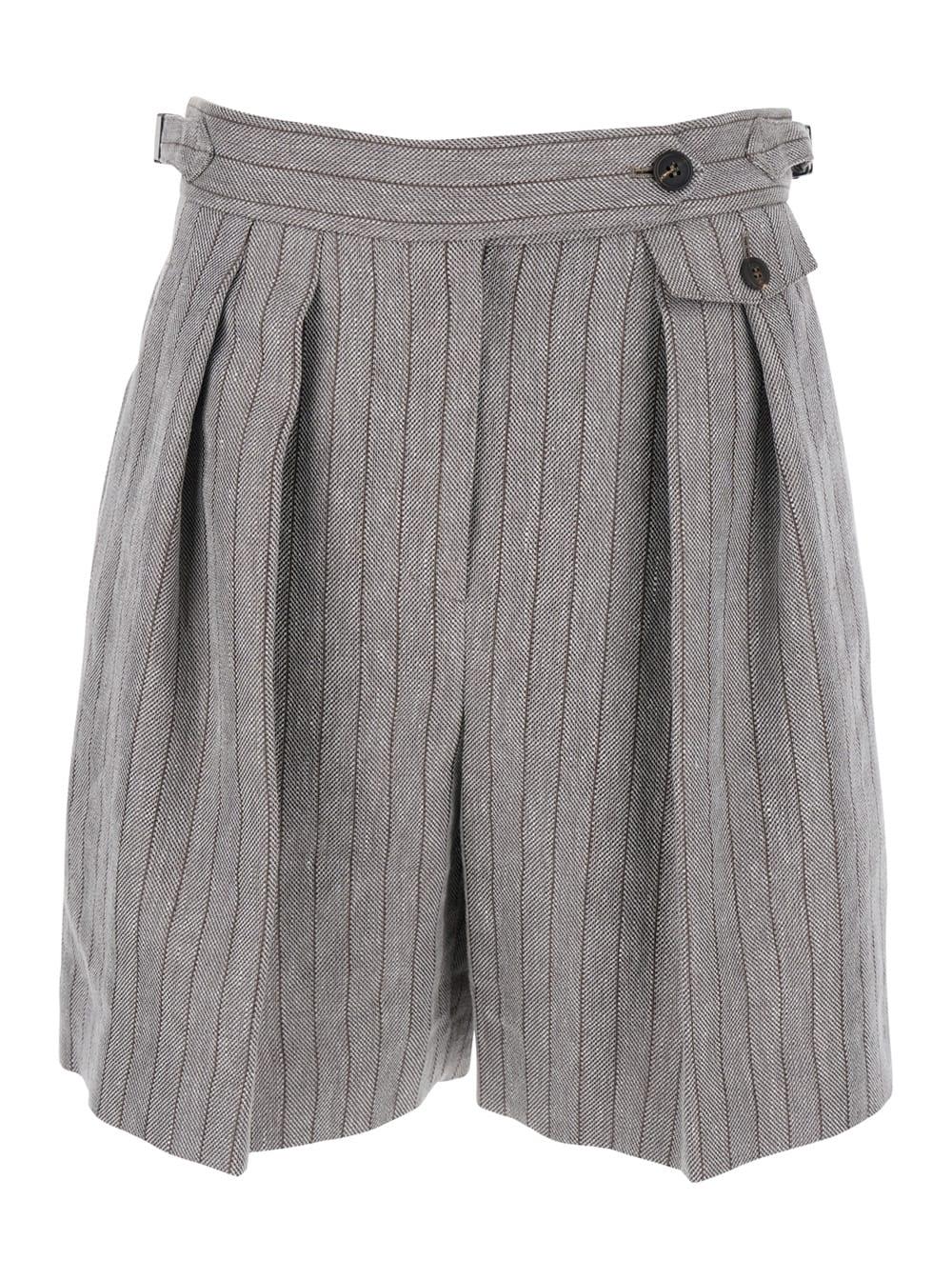brunello cucinelli herringbone bermuda shorts