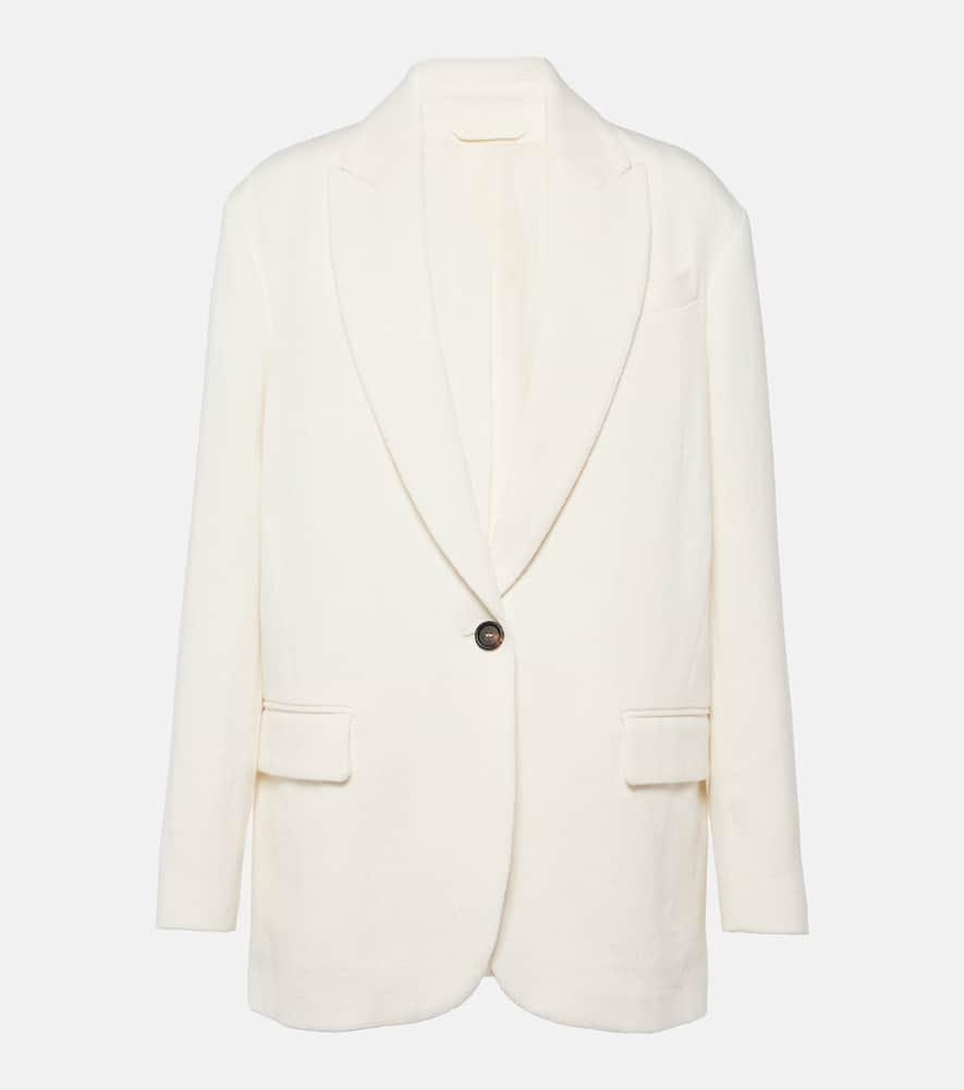 brunello cucinelli herringbone cotton and linen blazer