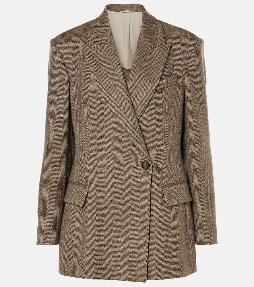 brunello cucinelli herringbone wool