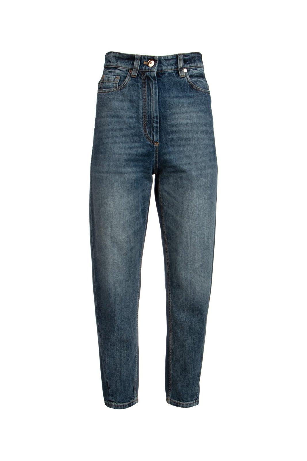 brunello cucinelli high-waist tapered jeans