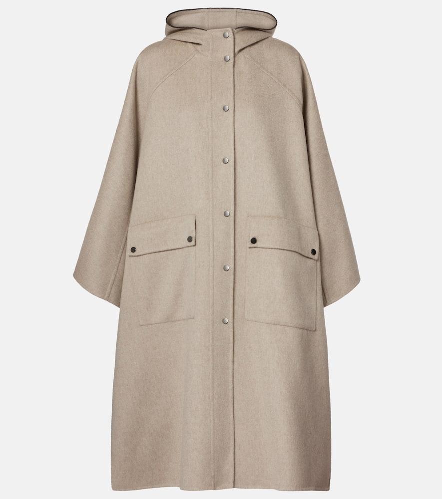 brunello cucinelli hooded cashmere cape