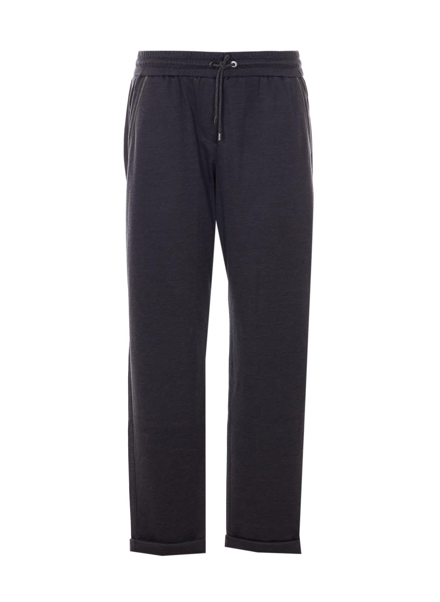 brunello cucinelli interlock pants with shiny pocket detail