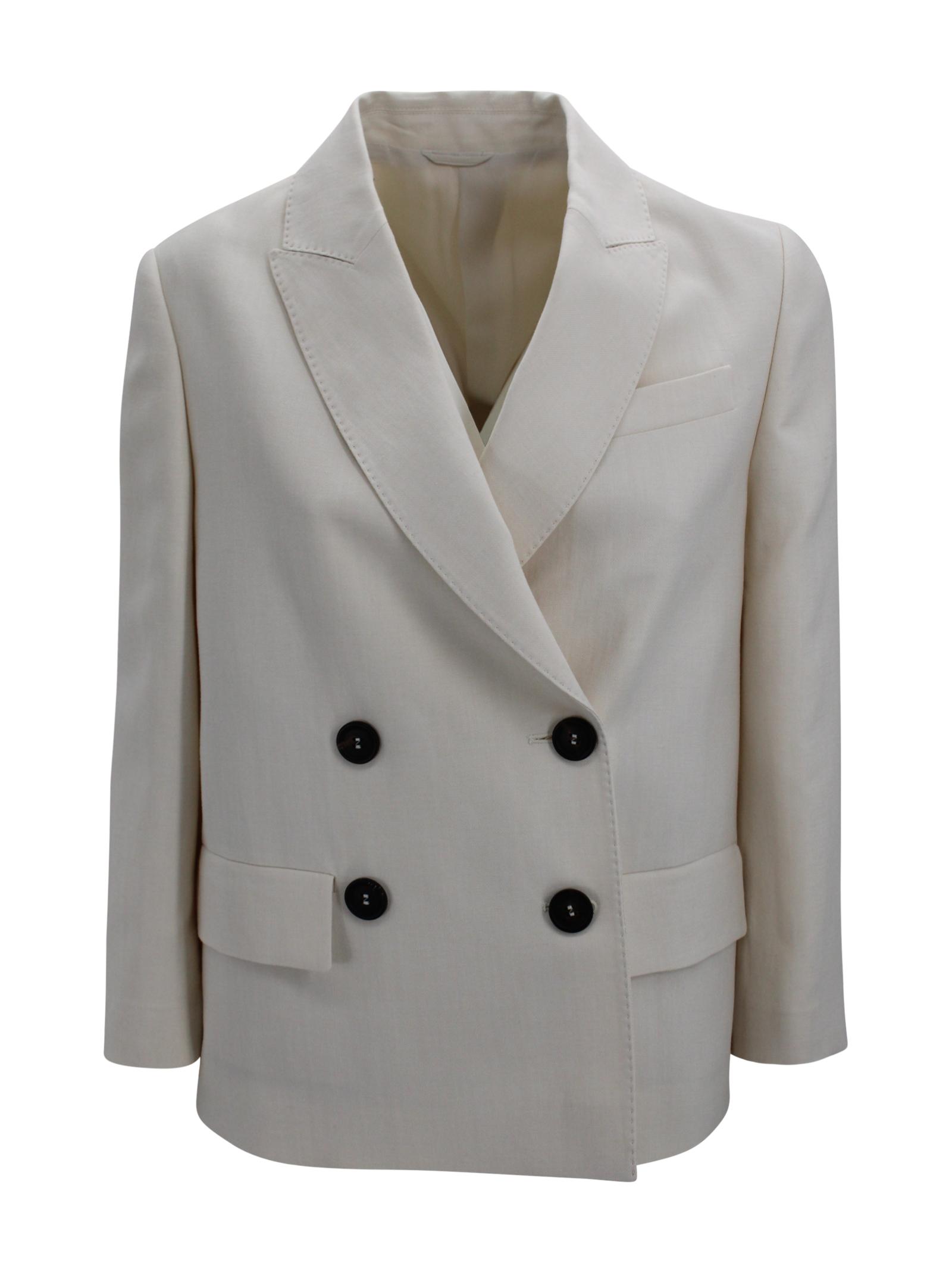 brunello cucinelli jackets cream viscose - women