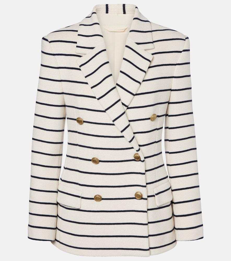 brunello cucinelli knitted striped cotton blazer