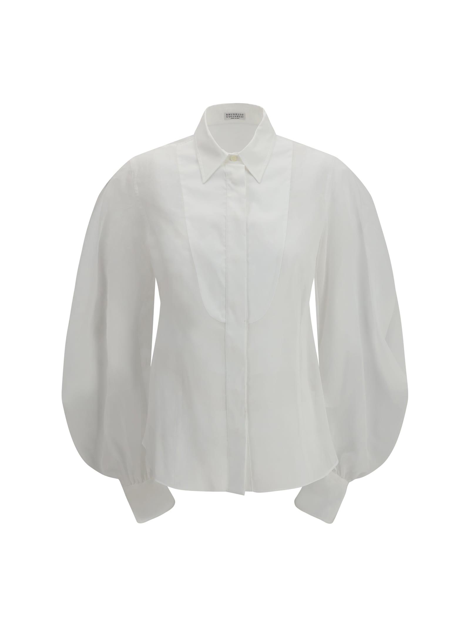 brunello cucinelli lantern sleeve blouse