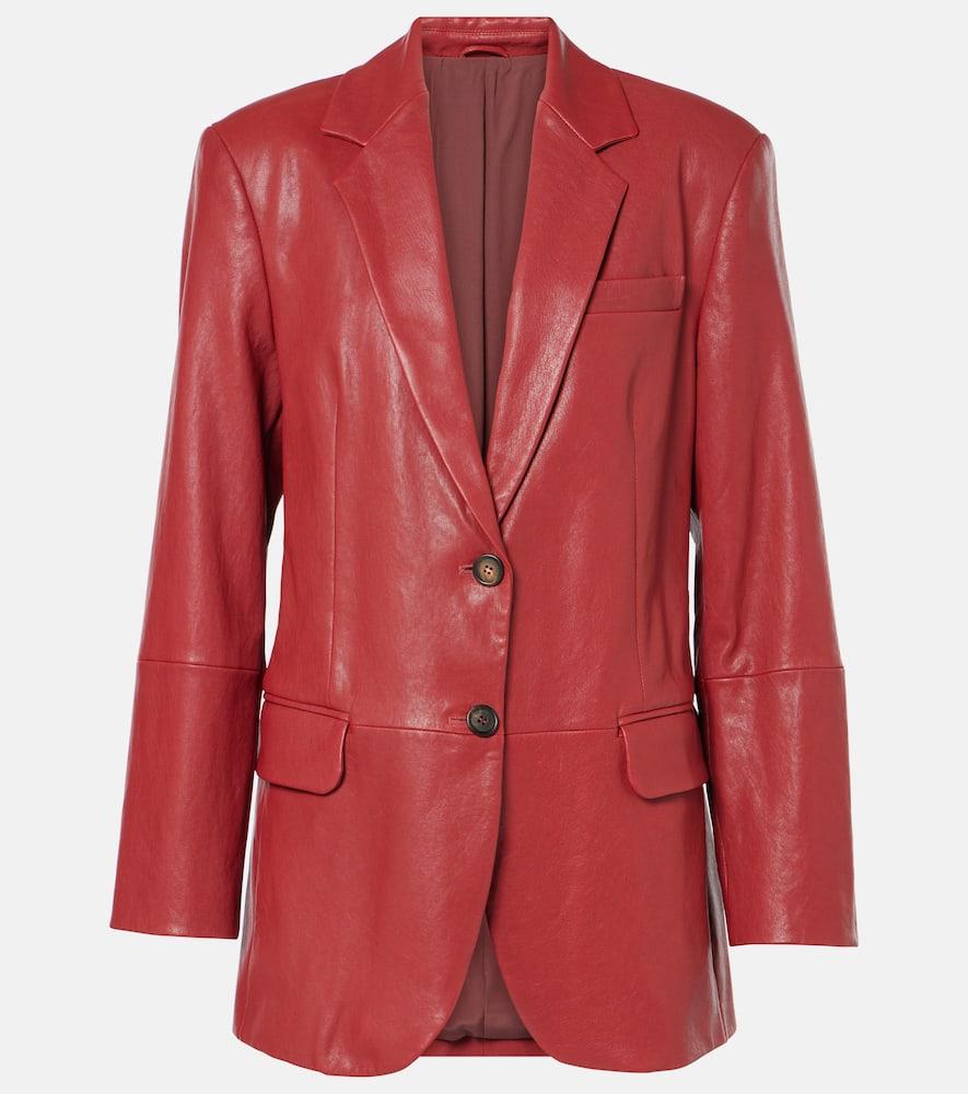 brunello cucinelli leather blazer