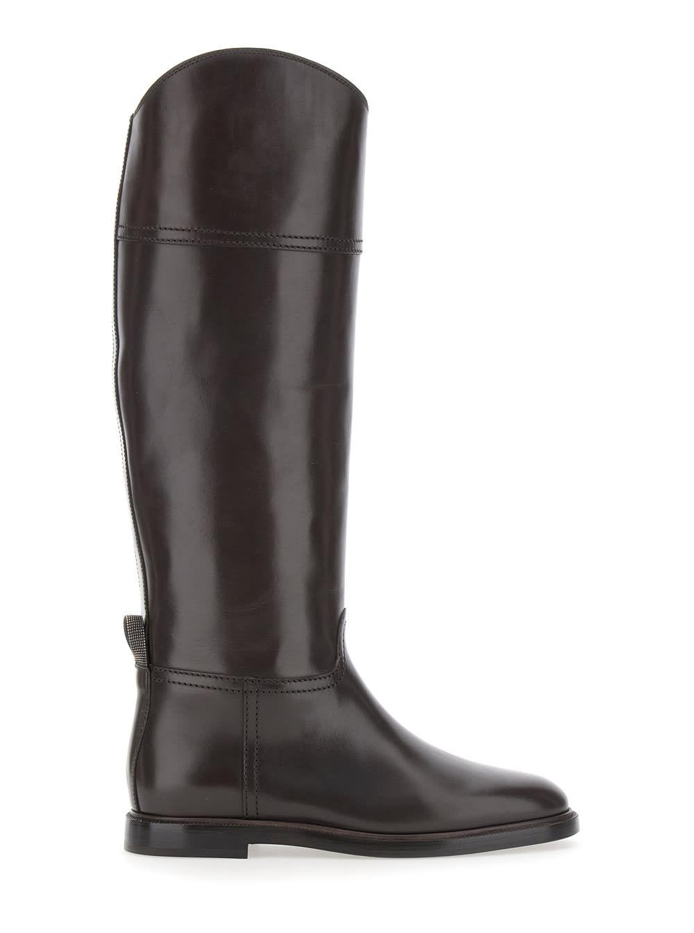 brunello cucinelli leather boots monile