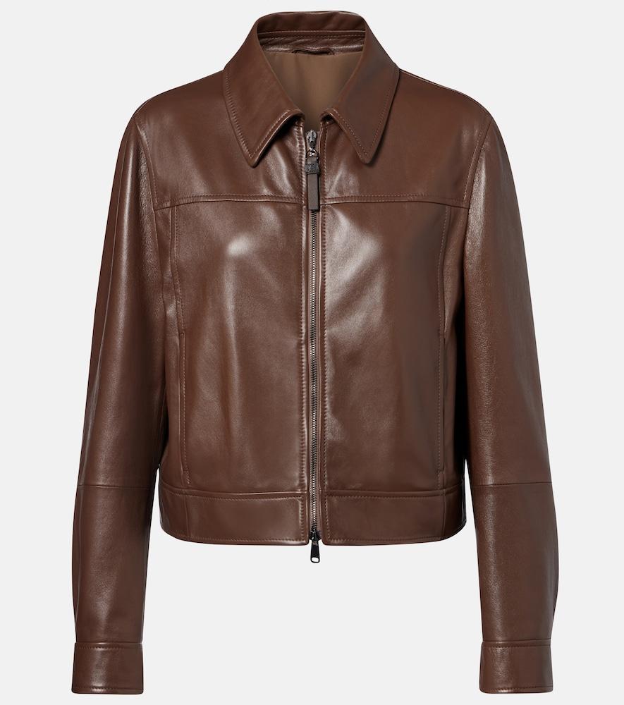 brunello cucinelli leather jacket