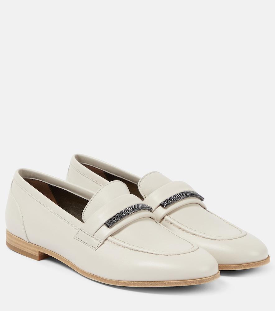 brunello cucinelli leather loafers