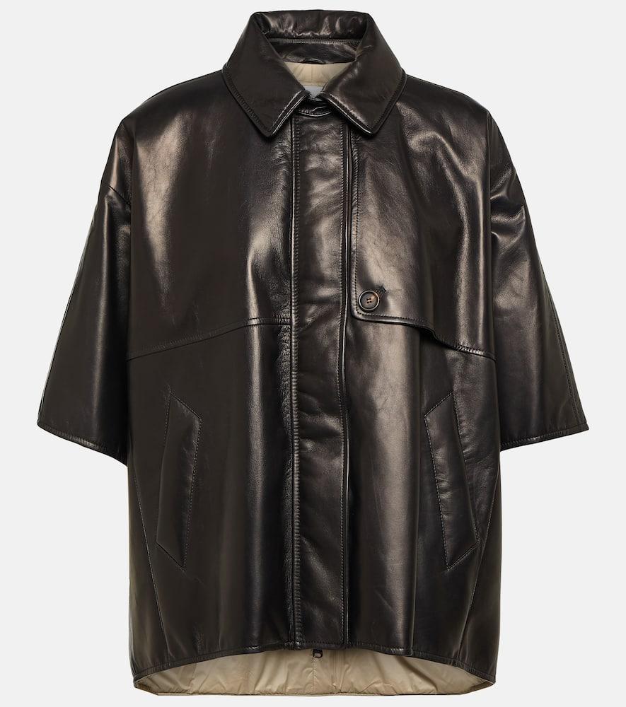 brunello cucinelli leather overshirt