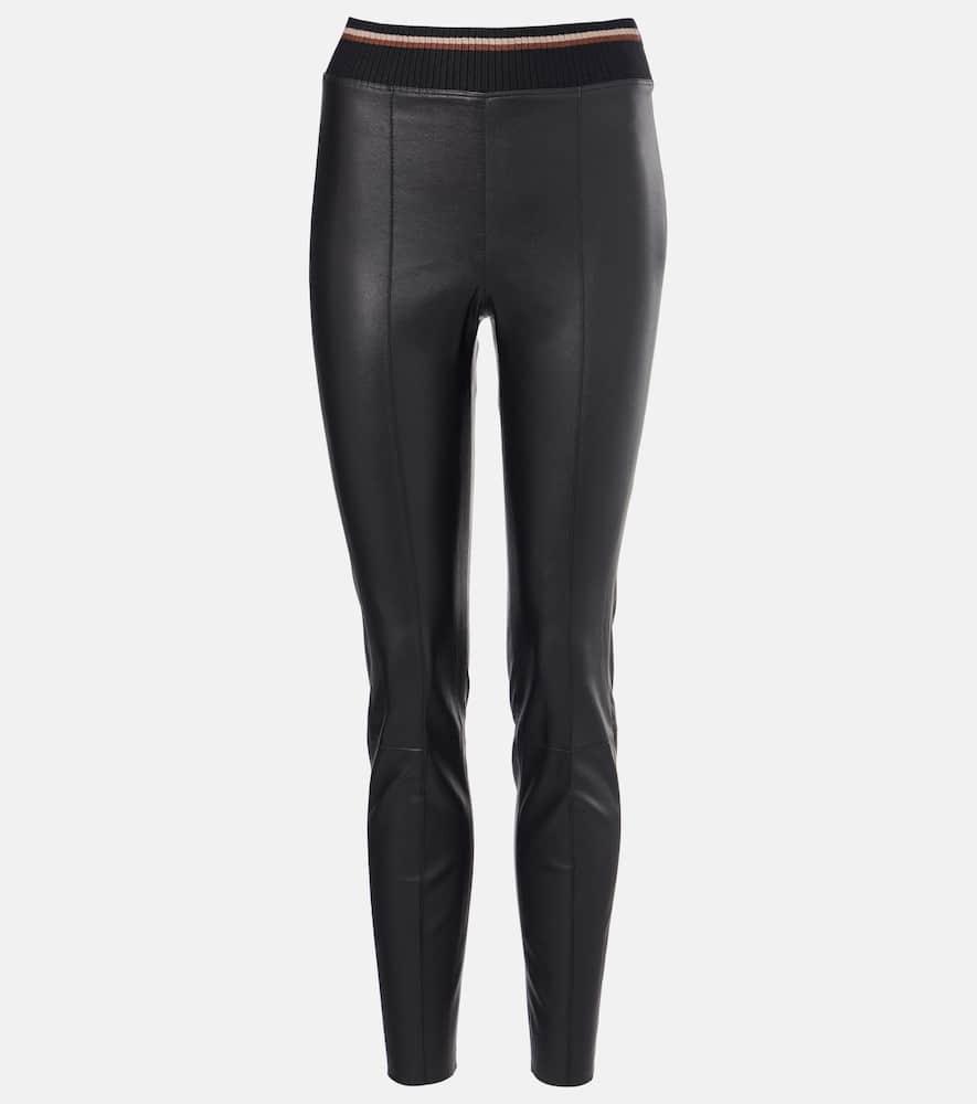 brunello cucinelli leather slim pants