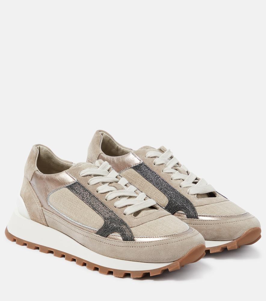 brunello cucinelli leather sneakers