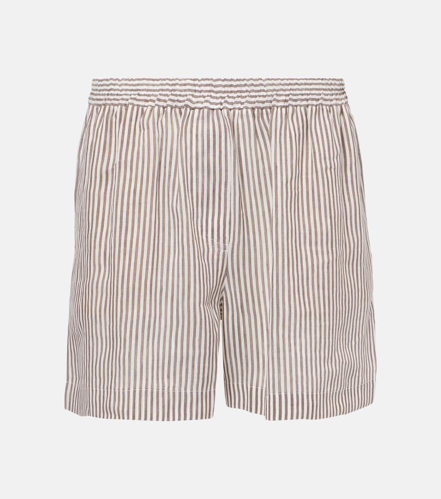 brunello cucinelli linen and silk bermuda short