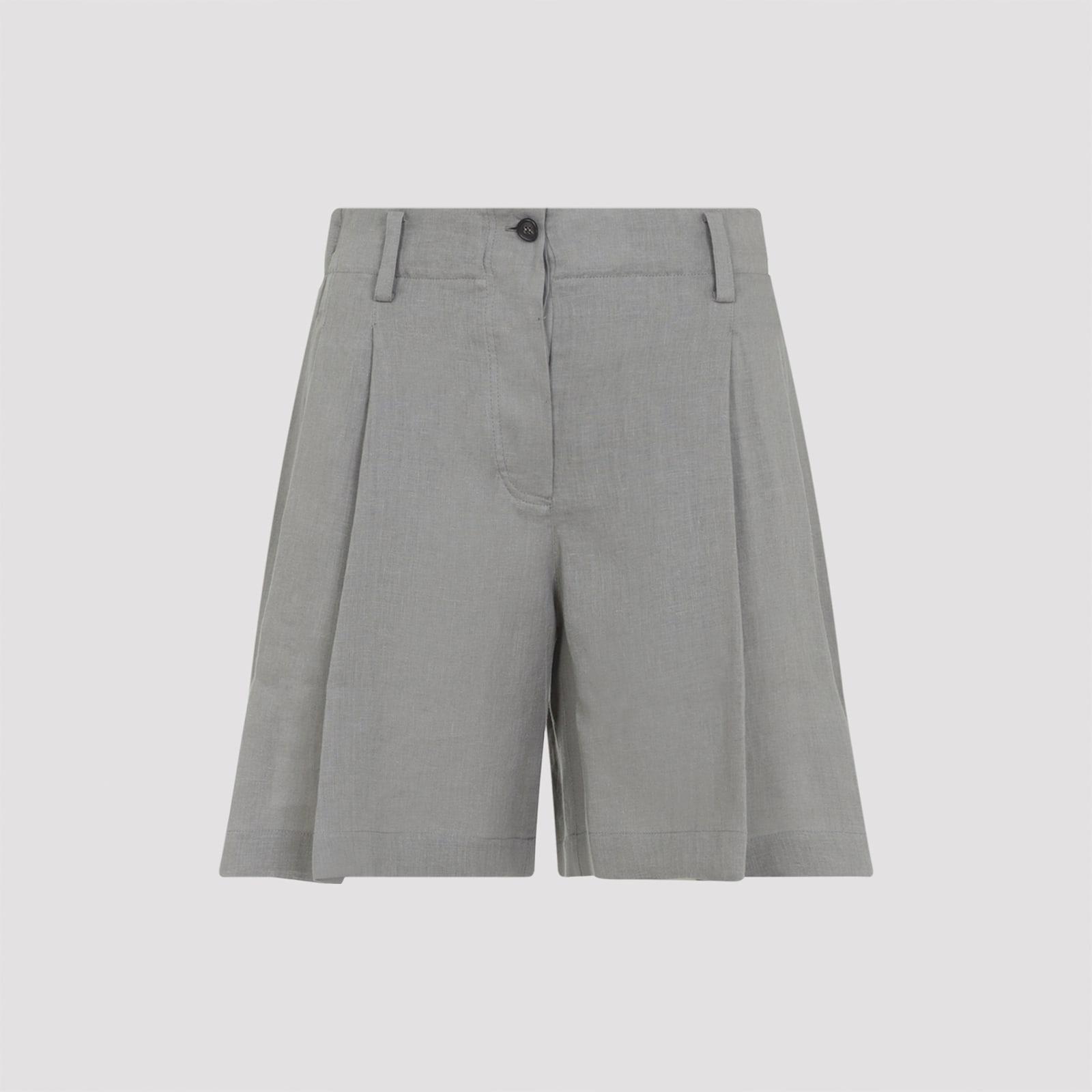 brunello cucinelli linen bermuda