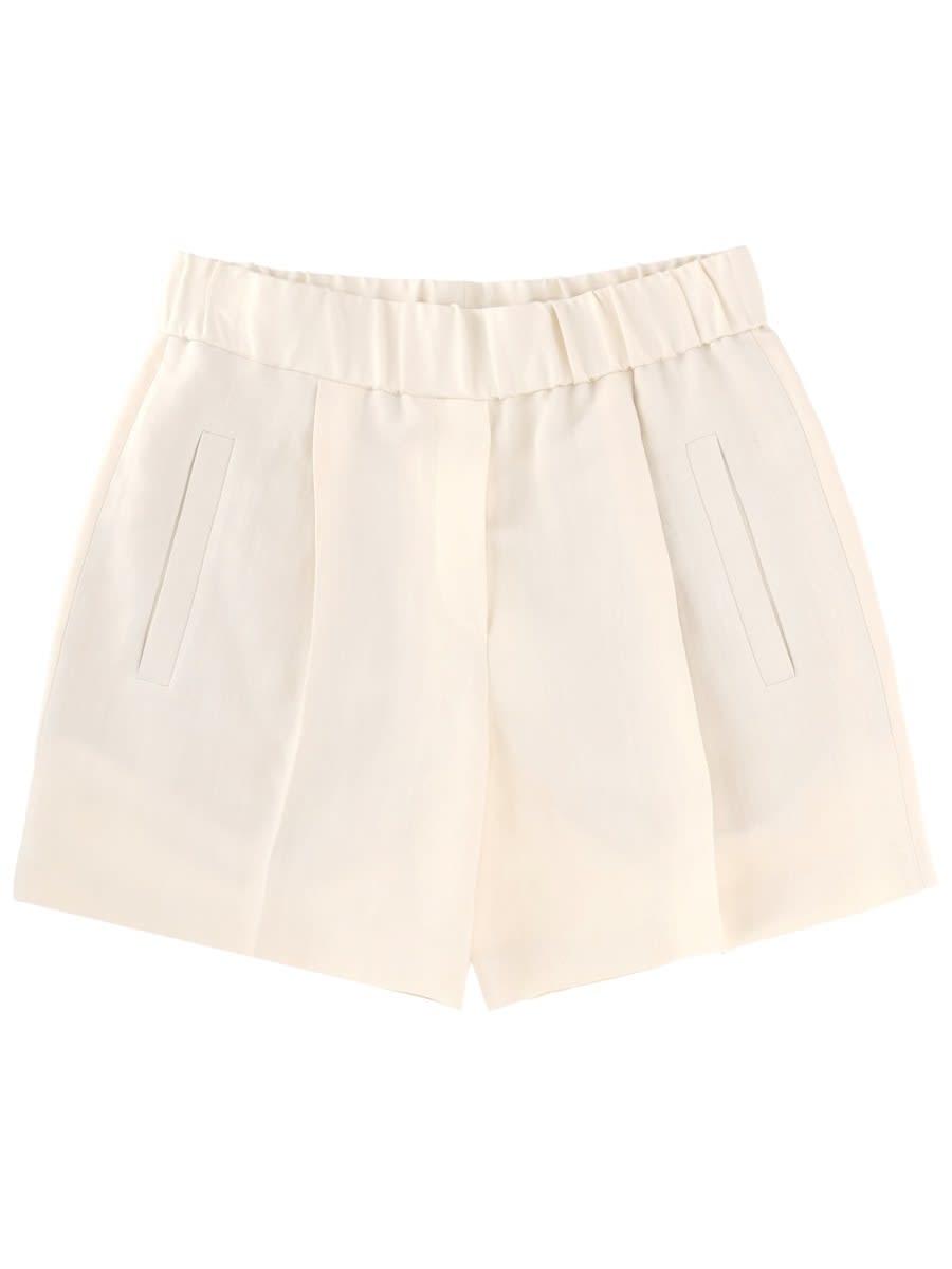 brunello cucinelli linen blend shorts