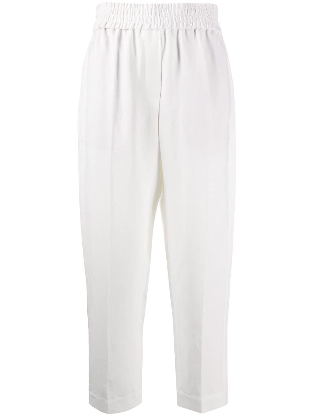 brunello cucinelli linen blend trousers