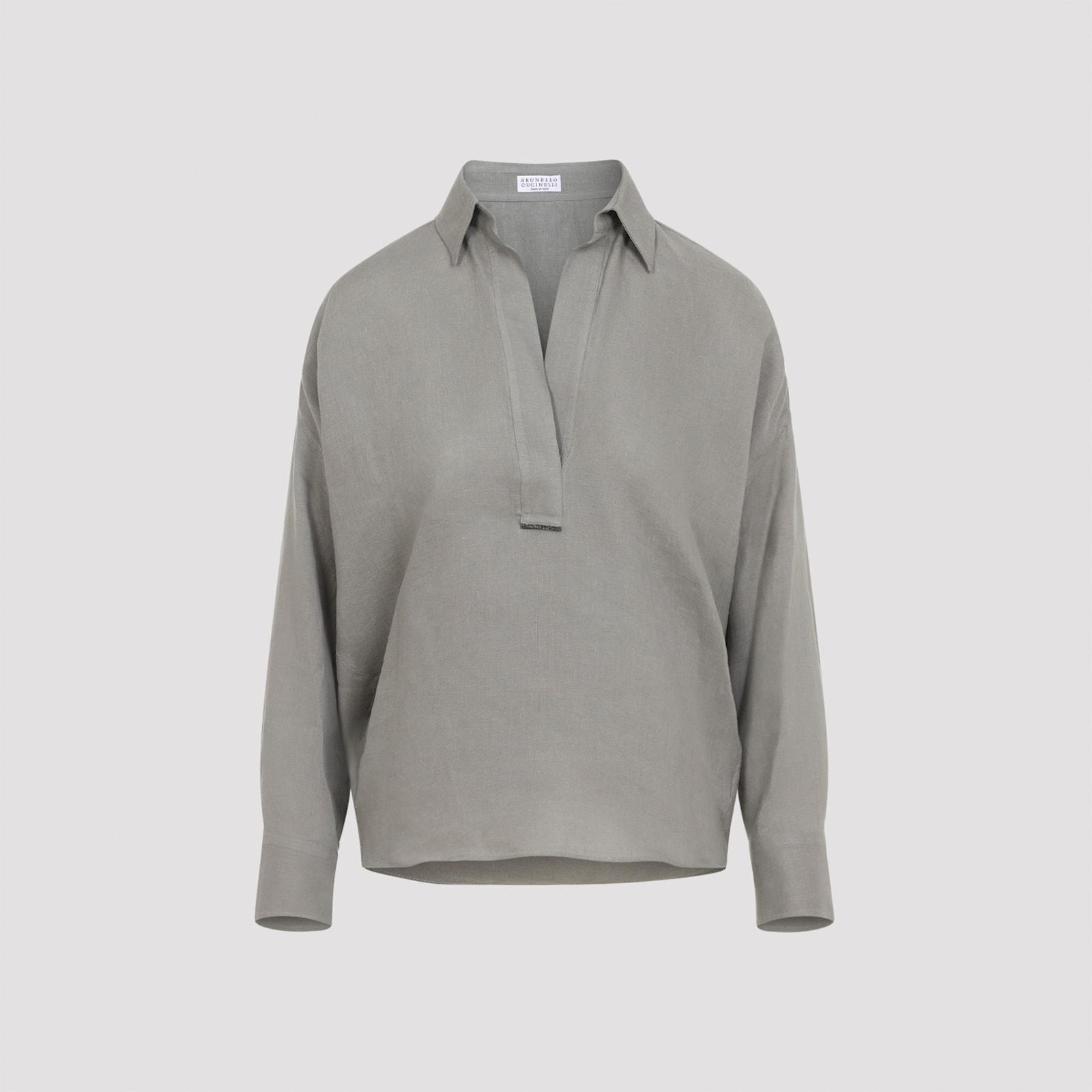 brunello cucinelli linen blouse
