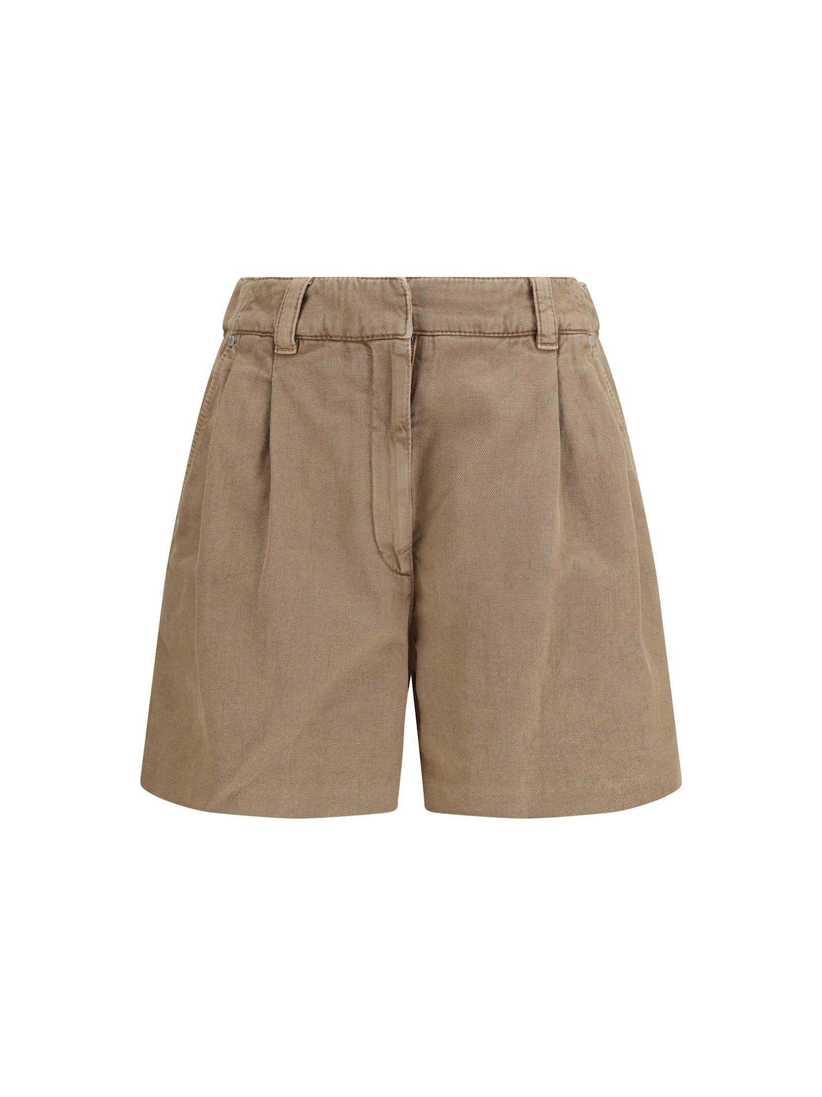 brunello cucinelli linen shorts
