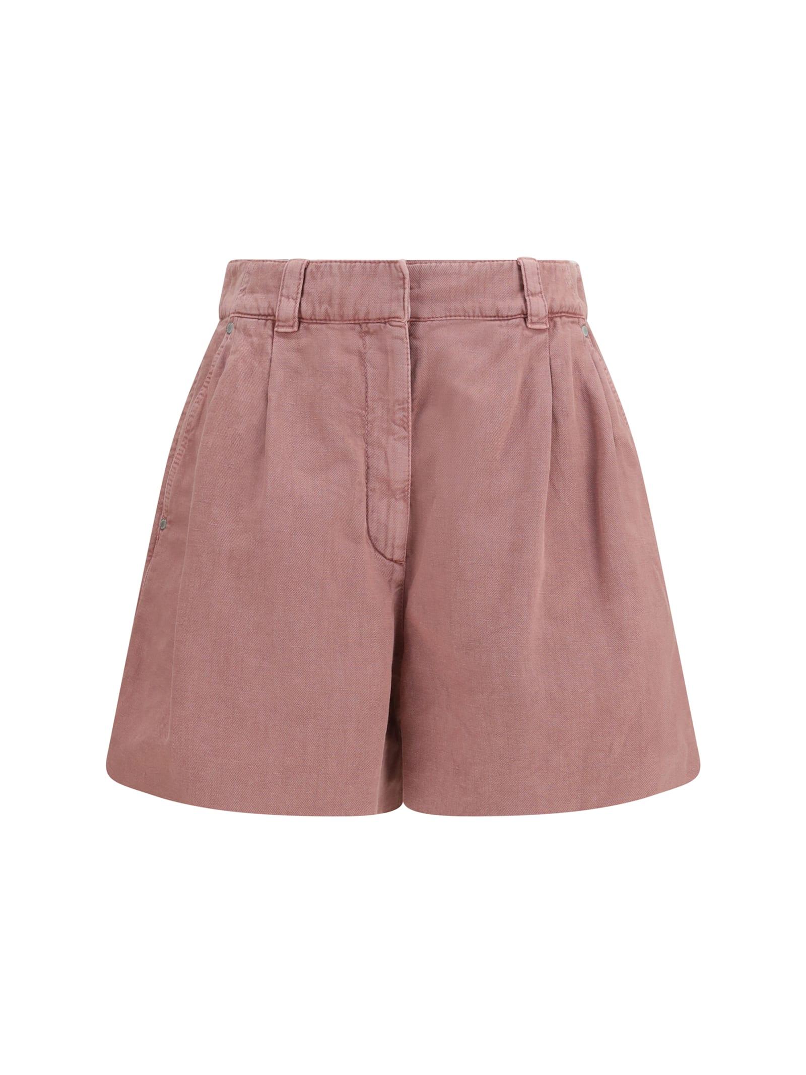 brunello cucinelli linen shorts