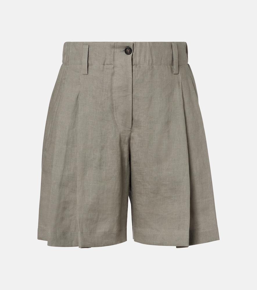 brunello cucinelli linen shorts