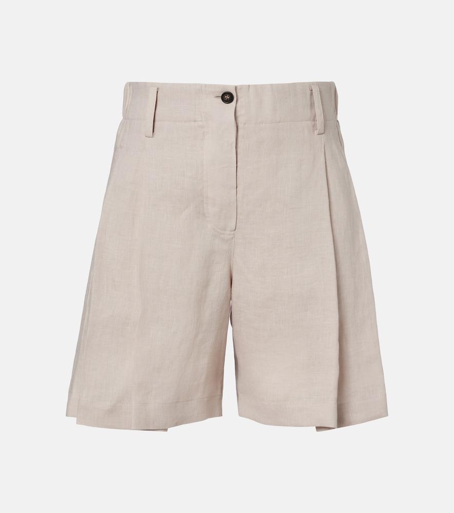 brunello cucinelli linen shorts