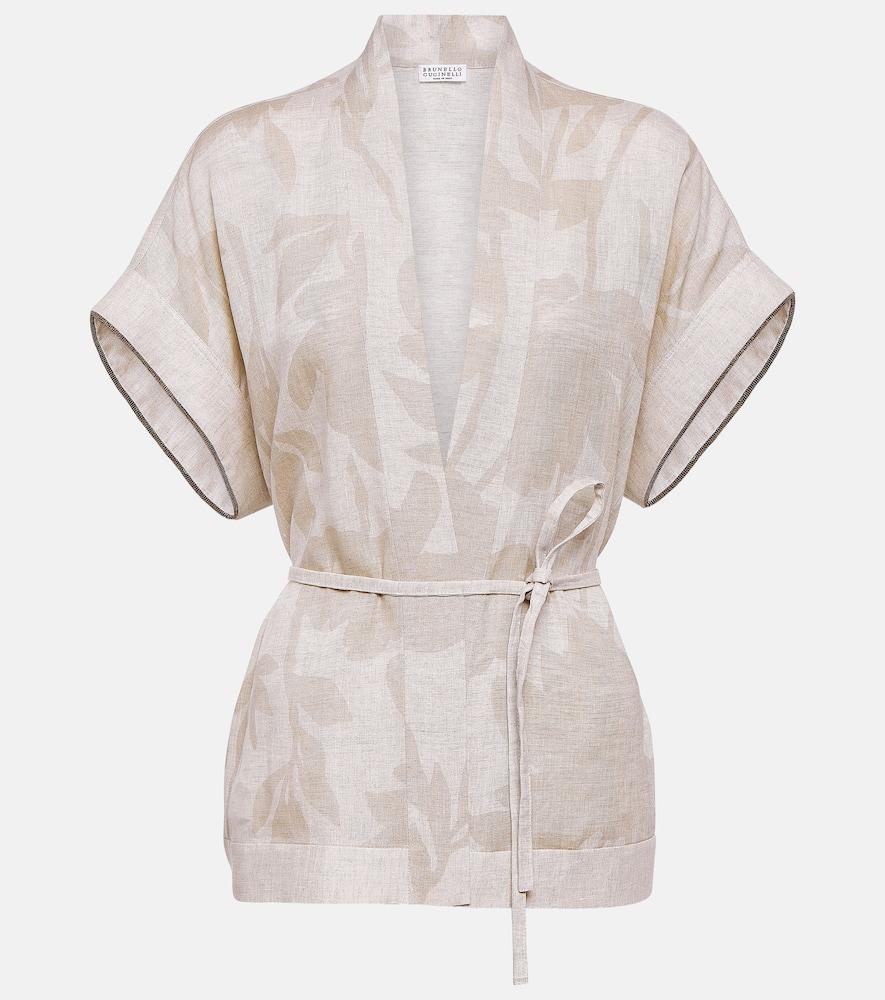 brunello cucinelli linen top