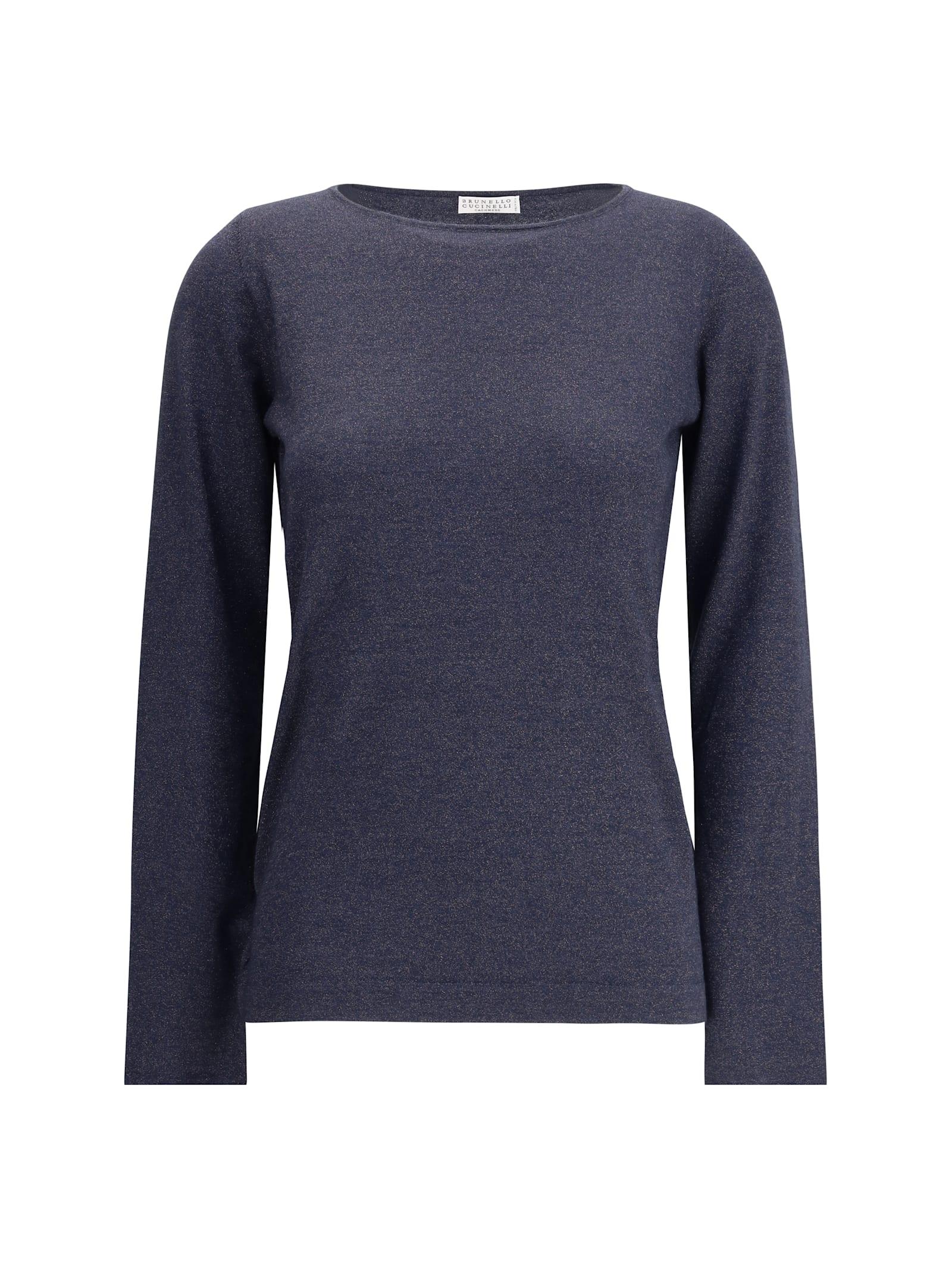 brunello cucinelli long-sleeved lurex top