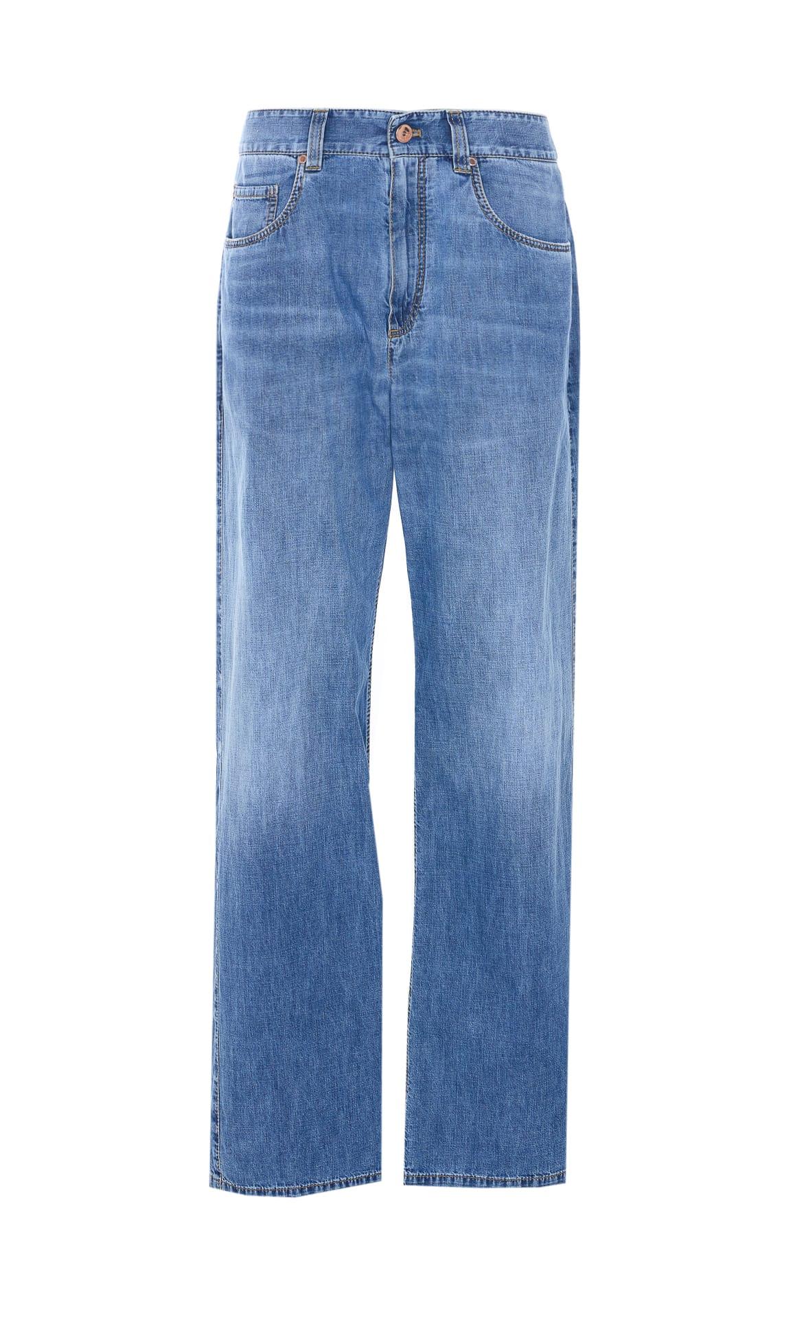brunello cucinelli loose jeans with monile