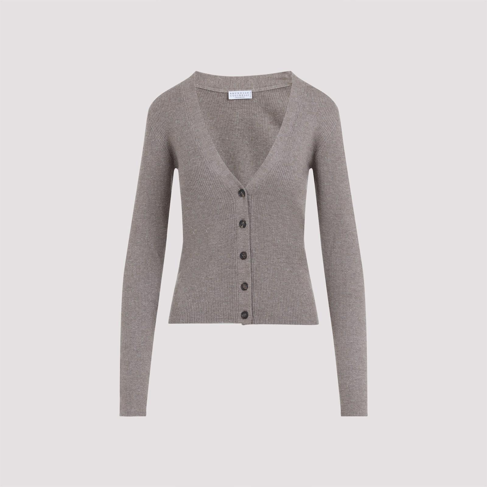 brunello cucinelli lurex cardigan