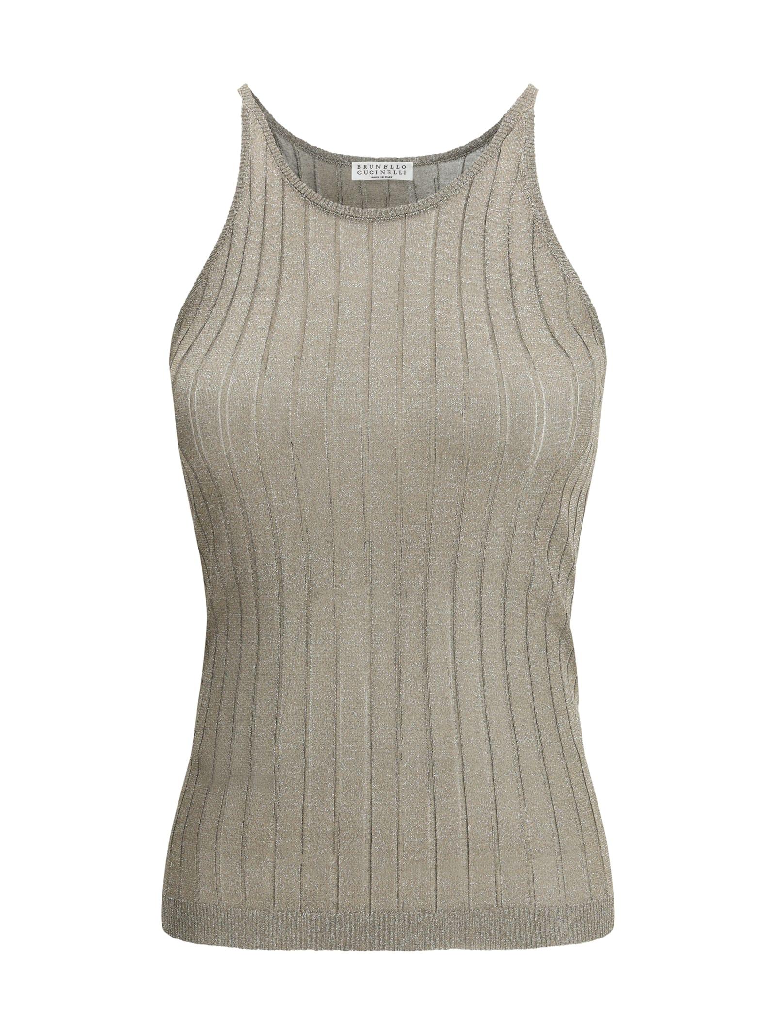brunello cucinelli lurex tank top